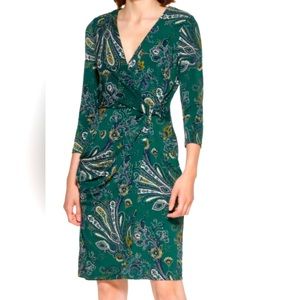 Jessica Howard dark green paisley dress NWT size 6P